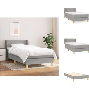 vidaXL Boxspringbed - Comfort Sleep - Bed en Matras - 80 x 200 cm - Lichtgrijs - Bed