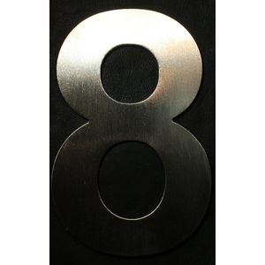Inox huisnummer 7cm - cijfer 8