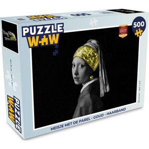 Puzzel Meisje met de parel - Goud - Haarband - Legpuzzel - Puzzel 500 stukjes
