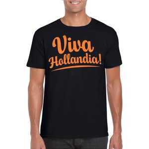 Bellatio Decorations Verkleed T-shirt voor heren - viva hollandia - zwart - EK/WK voetbal supporter S