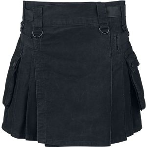 Forplay Kilt Korte rok zwart M Katoen Dames - Basics, Casual wear, Festival
