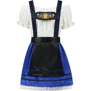 Dirndl Jurk - Dames - Oktoberfest & Tiroler - Cherry Roze-Zwart - Maat XL - 42