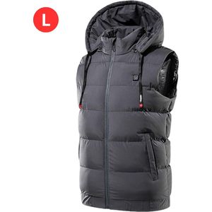 Nivard Verwarmde Bodywarmer - Heated Vest - Elektrische Bodywarmer - Met Capuchon - Jas - Oplaadbaar - Heren - Maat S - Grijs