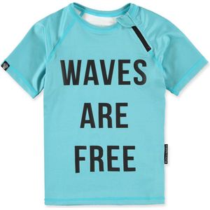 Beach & Bandits - UV-zwemshirt voor kinderen - UPF50+ - Korte mouw - Waves - Blauw - maat 140-146cm