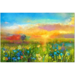 Graphic Message - Tuin Schilderij op Outdoor Canvas - Hoop - Bloemen Landschap - Kleurrijk - Buiten