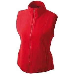 Fleece casual bodywarmer rood voor dames - Outdoorkleding wandelen/zeilen - Mouwloze vesten 2XL