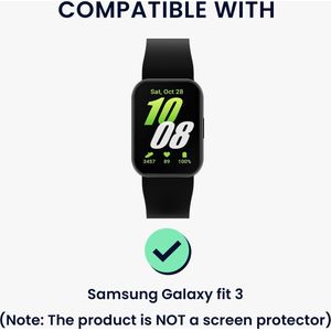 kwmobile 2x kunststof horloge rand bescherming geschikt voor Samsung Galaxy Fit 3 Beschermhoes - Glitter beschermhoesje transparant / zwart