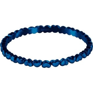 Quiges Stapelring Dames - Vulring Harten - RVS Blauw - Maat 20 - Hoogte 2mm