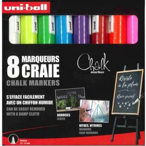 Uni-ball - Chalk PWE-5M - krijtmarker - medium punt - set 8 stuks