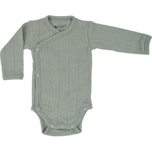 Lodger Newborn Romper Lange Mouw maat 56 Romper Katoen Perfecte Pasvorm Luchtig Hydrofiel OekoTex 0-2M Groen