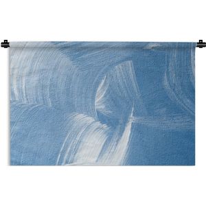 Wandkleed - Wanddoek - Acrylverf - Blauw - Design - 150x100 cm - Wandtapijt