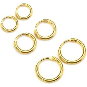 La Rosa Princesa Set Oorringen Zilver verguld 10mm 12mm 14mm - Dames Oorbellen Gold plated