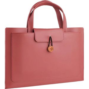 Laptophoes 15,6 inch - Rood Bruin - Laptoptas Dames / Heren - Voor o.a. 15 6 laptopsleeve - Geschikt voor Macbook Tas