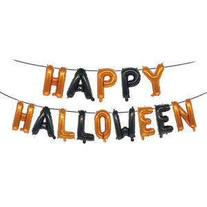 Happy Halloween Slingers Halloween Decoratie Vlaggenlijn Halloween Versiering Ballonnen Slinger Oranje Zwart – 1 Stuk