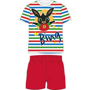 Bing Bunny shortama/pyjama gestreept katoen rood maat 104