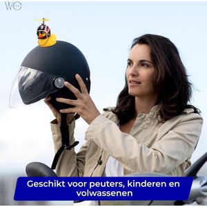 Waledano® Auto Eendje Decoratie - Geschikt voor Auto -Motor - Fiets -Decoratie - speelgoed- accessoires fiets - bad eendjes met Helm, Zonnebril en metalen Ketting