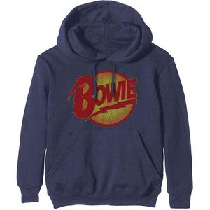 David Bowie - Vintage Diamond Dogs Logo Hoodie/trui - L - Blauw