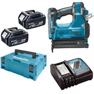 Makita DBN500RTJ 18V Li-Ion Accu brad tacker set (2x 5.0Ah accu) in Mbox - 15-50mm - 18 Gauge