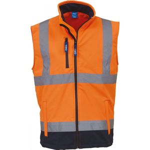 Yoko Signalisatiegilet van softshell YHV006 - Hi Vis Orange / Navy - L