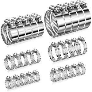JGS ® Slangklemmen van roestvrij staal, set van 30 stuks, 6-51 mm, verstelbare buisklemmen van roestvrij staal, slangklemmenset voor slangen, gas, water, auto, wasmachine, tuin
