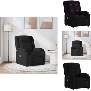 vidaXL Massagestoel - Massagestoelen - Zitstoel - Leunstoel - Massagestoel verstelbaar stof zwart
