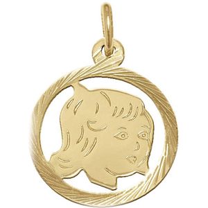 Juwelier Zwartevalk 14 karaat gouden meisjes kinderkopje hanger - 14.101.167/14K