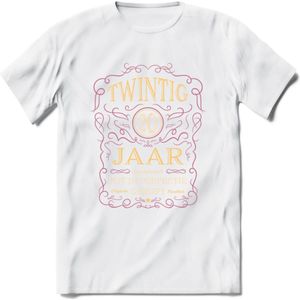 20 Jaar Legendarisch Gerijpt T-Shirt | Oud Roze - Ivoor | Grappig Verjaardag en Feest Cadeau Shirt | Dames - Heren - Unisex | Tshirt Kleding Kado | - Wit - XL