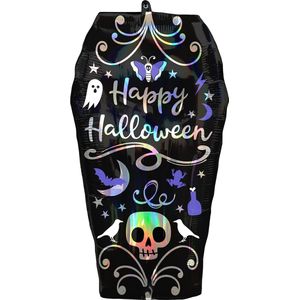 AMSCAN - Regenboogkleurige aluminium ballon doodskist Halloween 38 x 68 cm