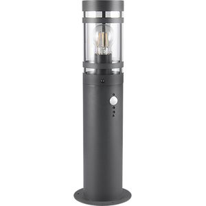 LED Tuinverlichting - Staande Buitenlamp - Trion Paulo - E27 Fitting - Bewegingssensor - Rond - Antraciet - Metaal