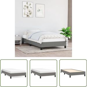 vidaXL Bedframe - 90x190 cm - Stof - Donkergrijs Bed Frame - Donkere Kleuren - Stoffen Bedframe - Tweepersoons Bed - Slaapkamer Meubels
