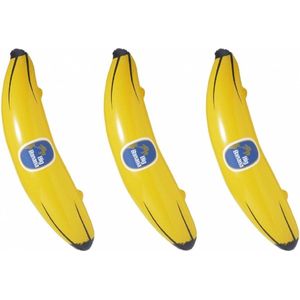 3x Stuks opblaasbare banaan/bananen van 100 cm - Opblaas figuren voor strand, carnaval of zwembad