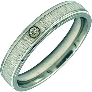 Tesoro Mio Michel - Verlovingsring  - Ring Vrouw – Staal Met Kleine Zirkoon – 19 mm / Maat 60