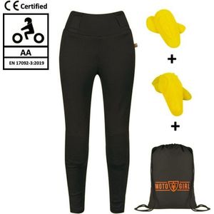 Motogirl Sherrie motorlegging AA-keur Level 2 dames motorbroek - zwart - Maat 46