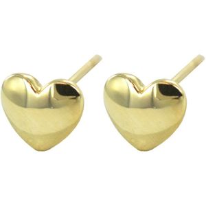 Silventi 9NBSAM-G190097 Gouden Oorknopjes - Dames - Hartje - Bol - 4,7 x 4,4 mm 14 Karaat - Goud