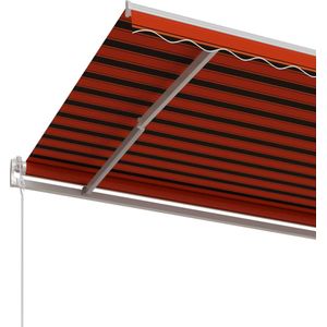 vidaXL - Luifel - automatisch - uittrekbaar - 450x350 - cm - oranje - en - bruin