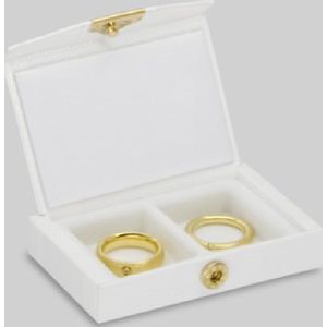 Ringdoosje bruiloft twee ringen - aanzoek - verloving - huwelijksaanzoek - liefde - wit - sieradendoos - ring - cadeau