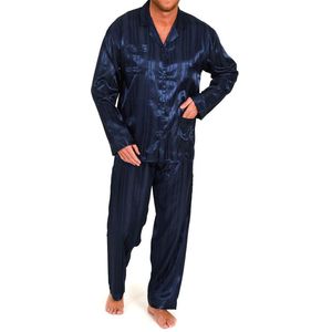 Norman Heren pyjama Satijn - Stripe - 48 - Blauw