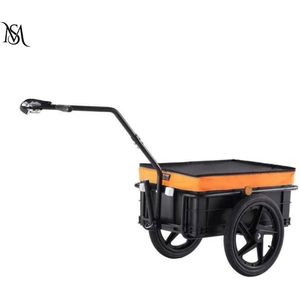 Fietskar - Bagagekar - Fietsaanhanger - Opvouwbare Fietswagen -Campingkar - Aanhanger Fiets - Aanhangwagen - Fietsaanhangwagen - Fietstrailer met Reflectoren - Voor 24 t/m 28 inch Fietswielen - Draagvermogen 40 kg - Met Regenhoes - 16 inch Wielen
