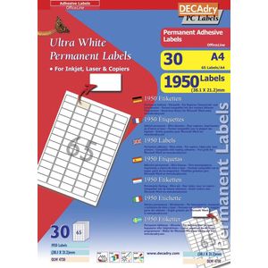 Decadry Etiketten / Labels 38.1 x 21.2mm