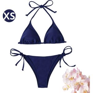 Bovista Bikini Dames - Meisjes Bikini - Badpak - Push Up - Vrouwen Badkleding - Zwemmen - Sexy Set - Top & Broekje - Marineblauw - Maat XS