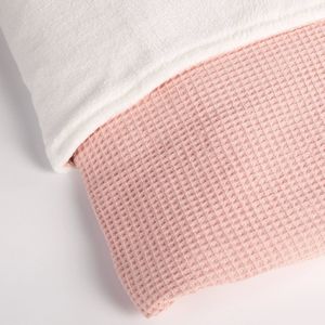 Oogappel Wafelstof Teddy Wiegdeken 75x100 cm-Roze