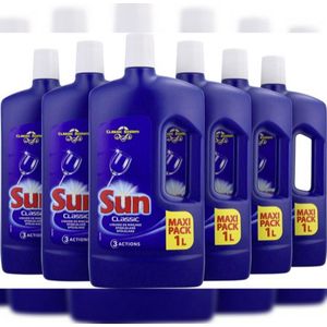 sun vaatwasmachinereiniger Spoelglans - Classic Vaatwas 6 x 1 L - Voordeelverpakking