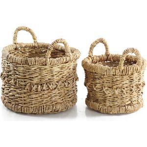 Laude Basket Natural Set of 2 - Rotan - Decoratief
