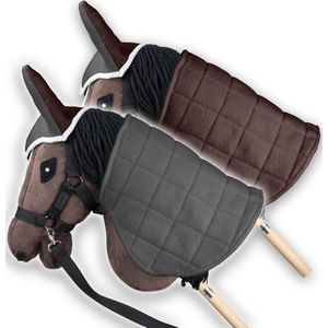 Hobbyhorsefun | omkeerbare deken en oorkapje voor Hobby Horse | Grijs/bruin