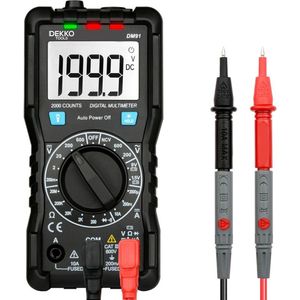 Dekko Tools Digitale Multimeter - AC / DC - Incl. Batterij & Kabels- Multi Meter - Slimme Spanningsmeter met Leidingzoeker