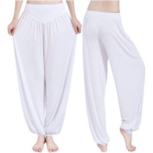 New Age Devi - Dames Comfortabele Harem Pants - Wit - XL - Buikdansen Wijde Luchtige Broek