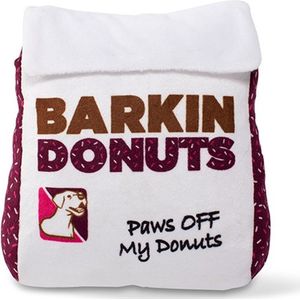 Petshop by Fringe Studio - 289735 - Barking Donuts Donut Bag - Hondenspeelgoed – Honden speelgoed – Hondenspeeltjes – Speelgoed hond – Speelgoed voor honden - Piepspeelgoed – Pluche – Speelgoed voor dieren - Hondenknuffel