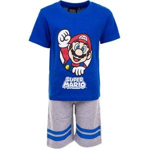 Kinderpyjama - Shortama - Super Mario - Blauw/Grijs - Maat 3 jaar (98 cm)