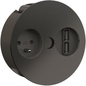 Bachmann Twist mat zwart met 2 usb laders penaarde (BE)
