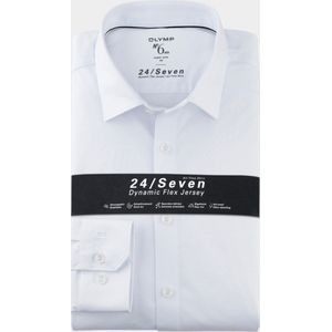 OLYMP No. Six 24/Seven super slim fit overhemd - tricot - wit - Strijkvriendelijk - Boordmaat: 43